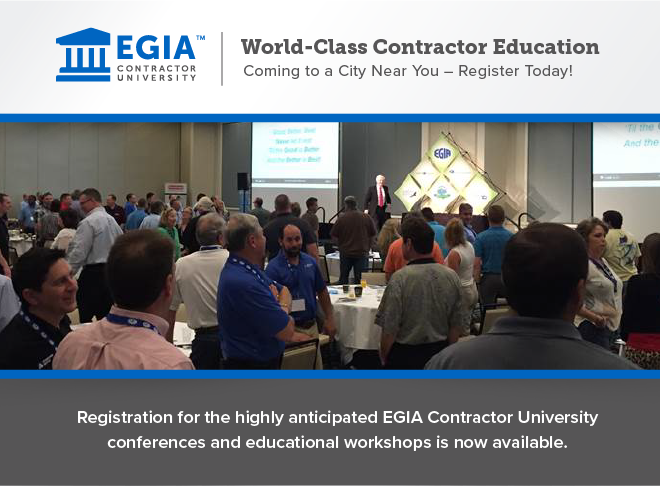 World-Class Contractor Education Coming to a City Near You - Register Today!